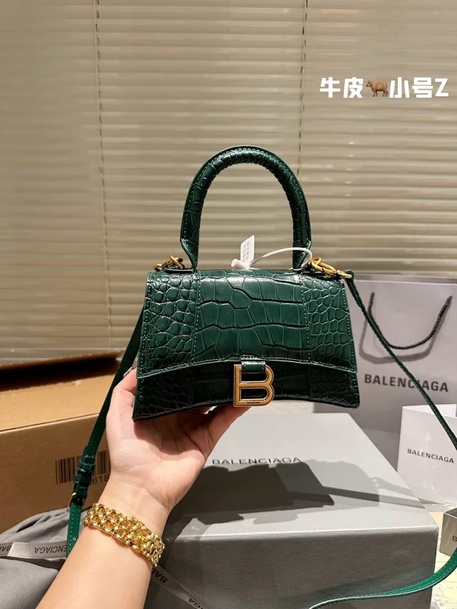Balenciaga Handbags Hourglass crocodile-embossed top-handle bag product detail image 6