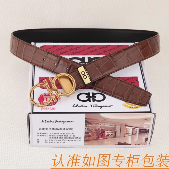 Salvatore Ferragamo Belts Reversible Leather Gancini Buckle Belt product detail image 15