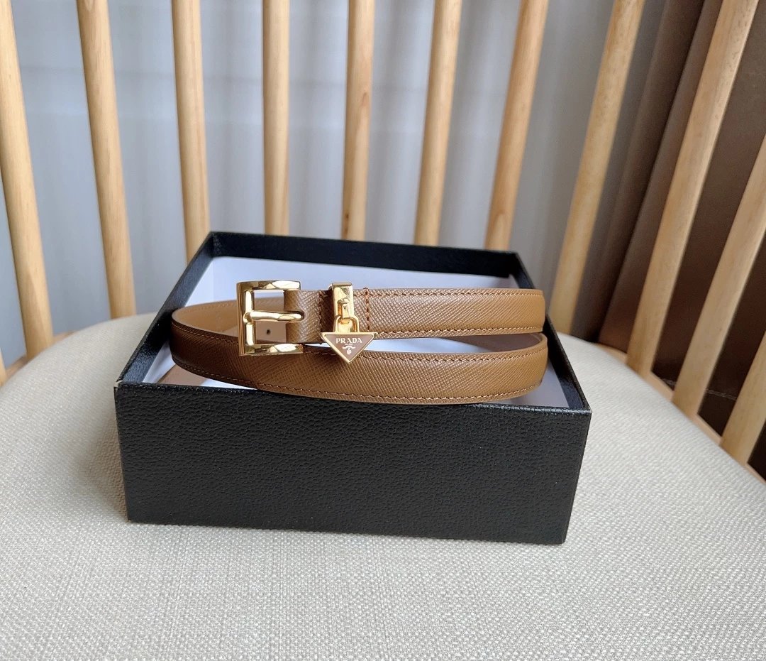 Prada Reversible Leather Belt Black / Gold - 15