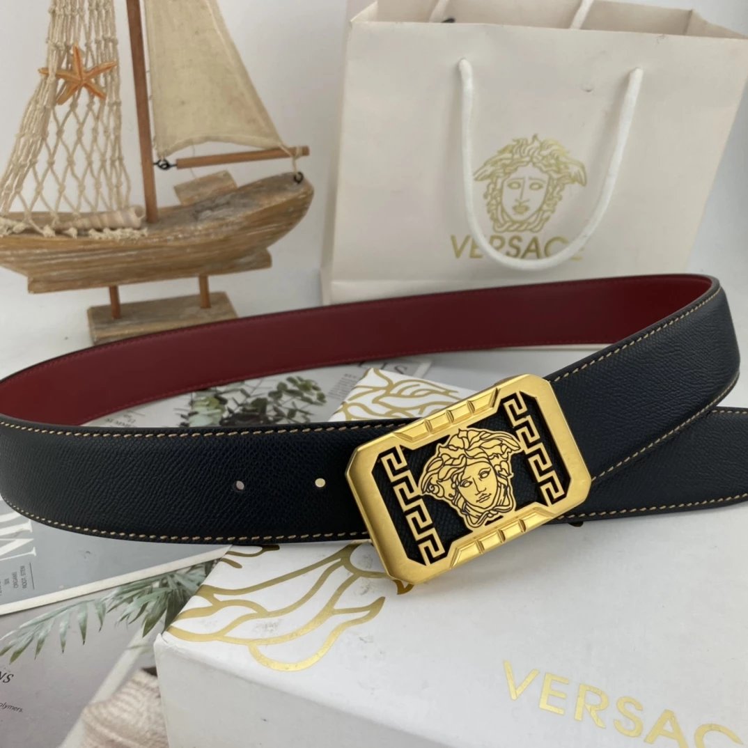 Versace Medusa Head Belt Multicolor Leather Belt - 4