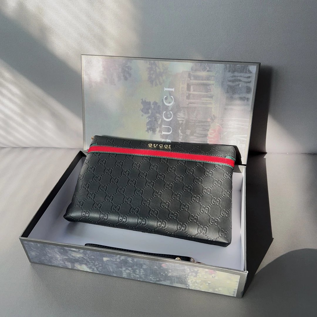 Gucci Marmont Mini Wallet Black Grained Leather Short Wallet - 6