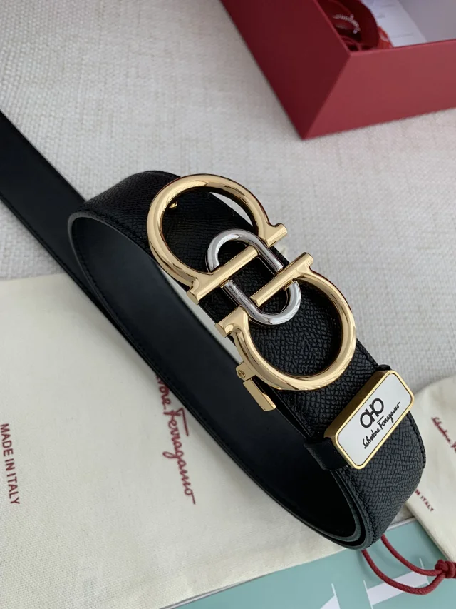 Salvatore Ferragamo Belts Reversible Leather Gancini Buckle Belt product detail image 11