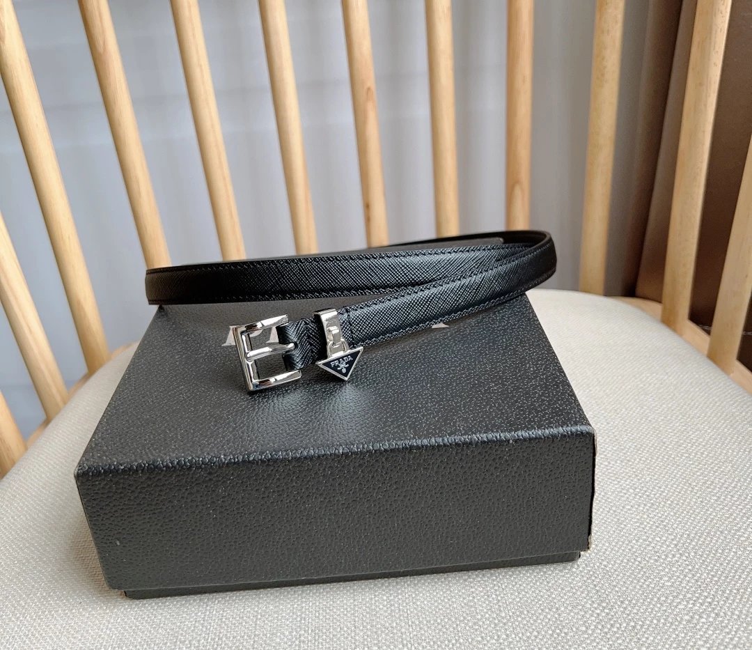 Prada Reversible Leather Belt Black / Gold - 14