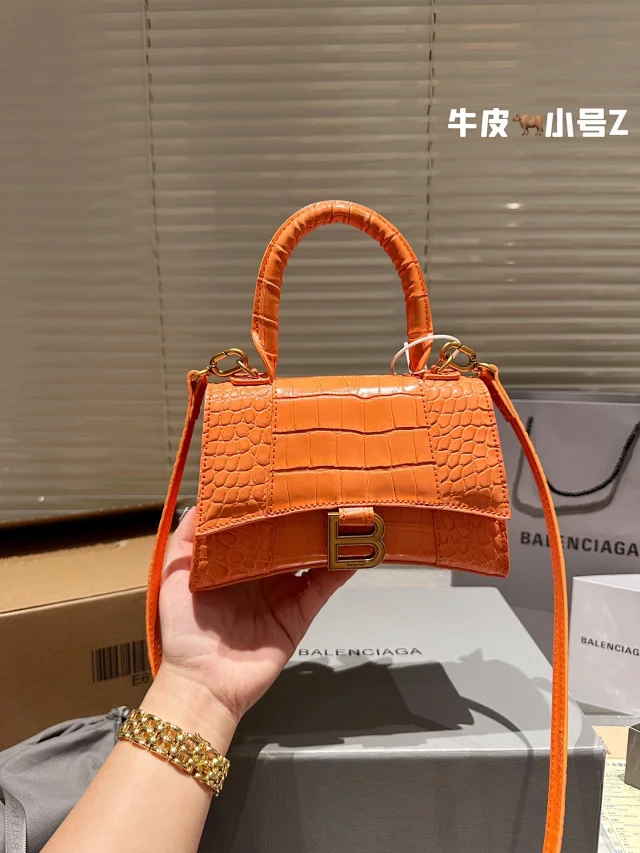 Balenciaga Handbags Hourglass crocodile-embossed top-handle bag product detail image 3