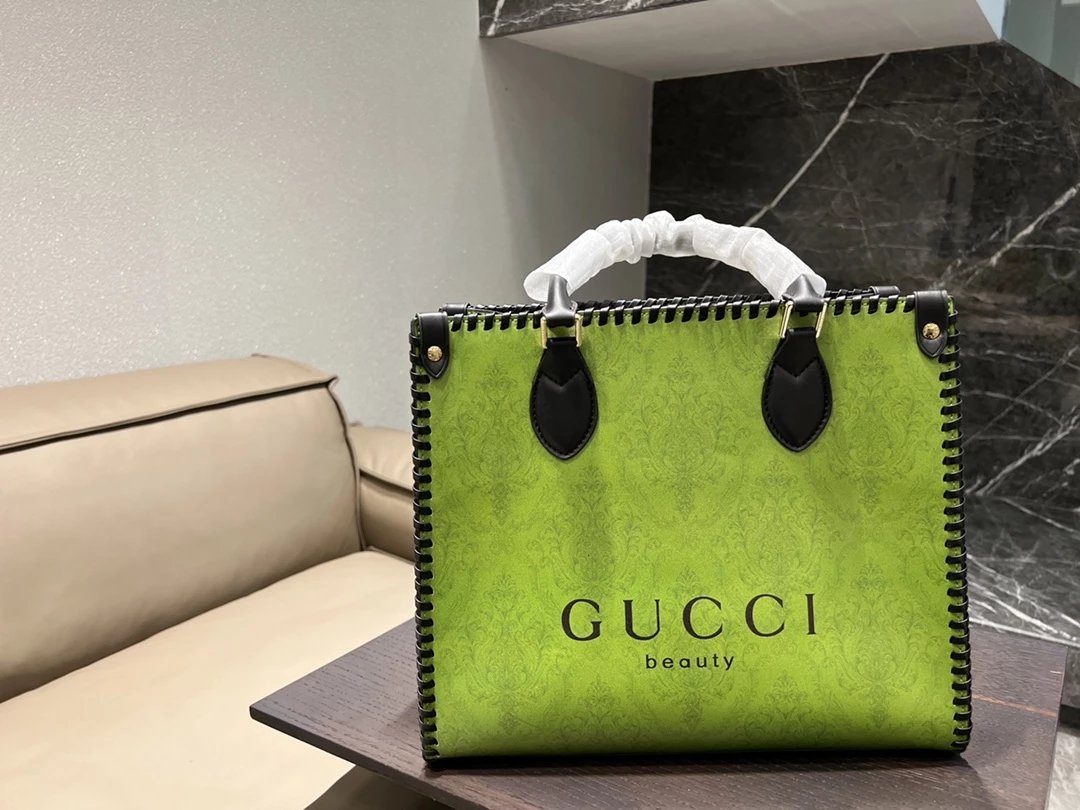 Gucci Ophidia GG Small and Medium Tote Bag Beige Canvas with Web Stripe Handbags - 7