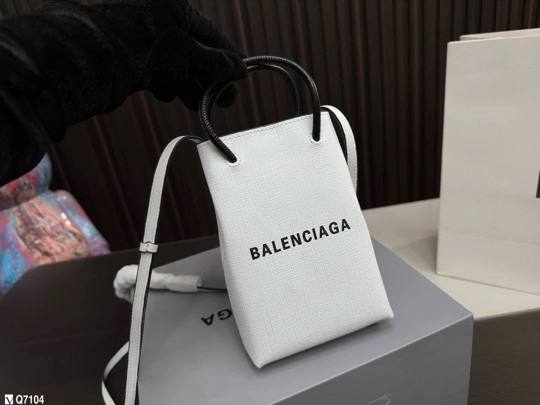 Balenciaga Logo Tote Bag White Handbag - 2