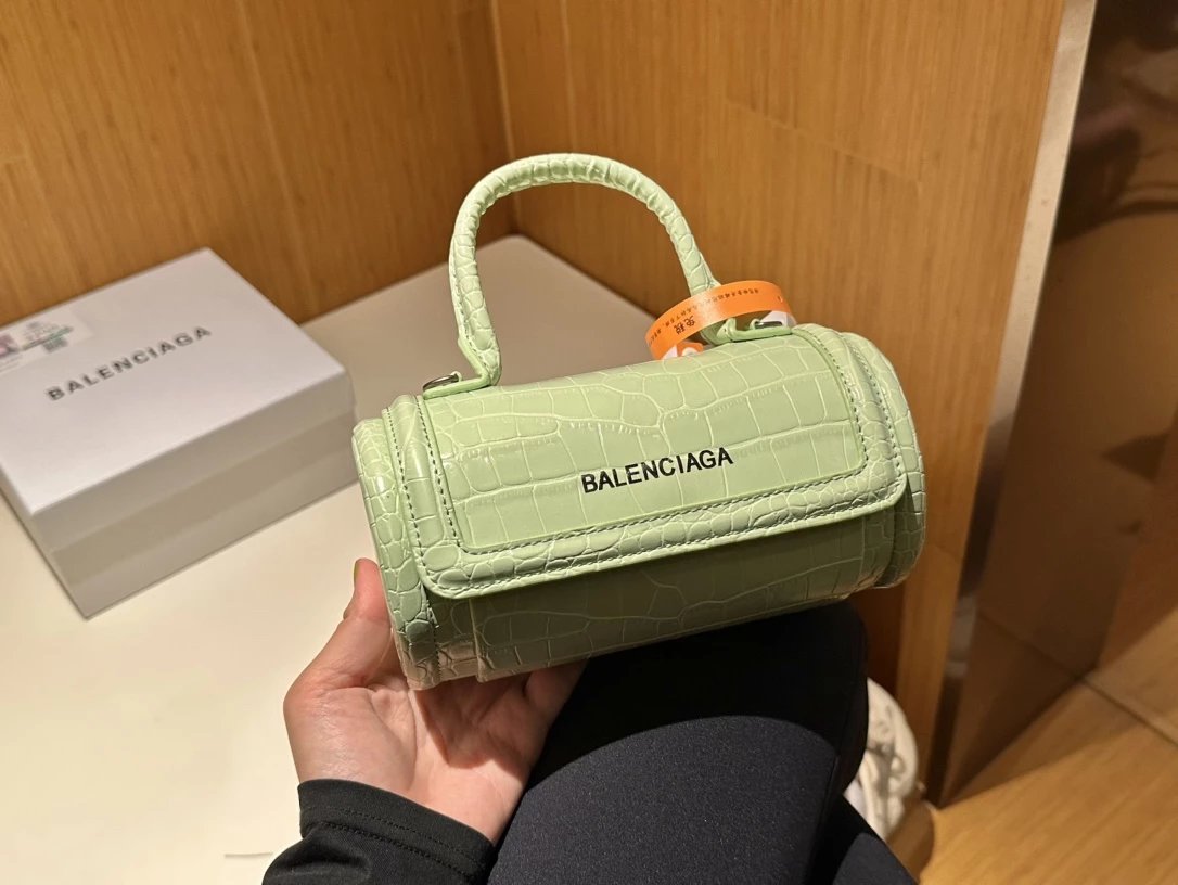 Balenciaga Logo Print Mini Tote Bag White Handbags - 7