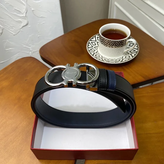 Ferragamo Belts Gancini double-ring buckle belt product detail image 4