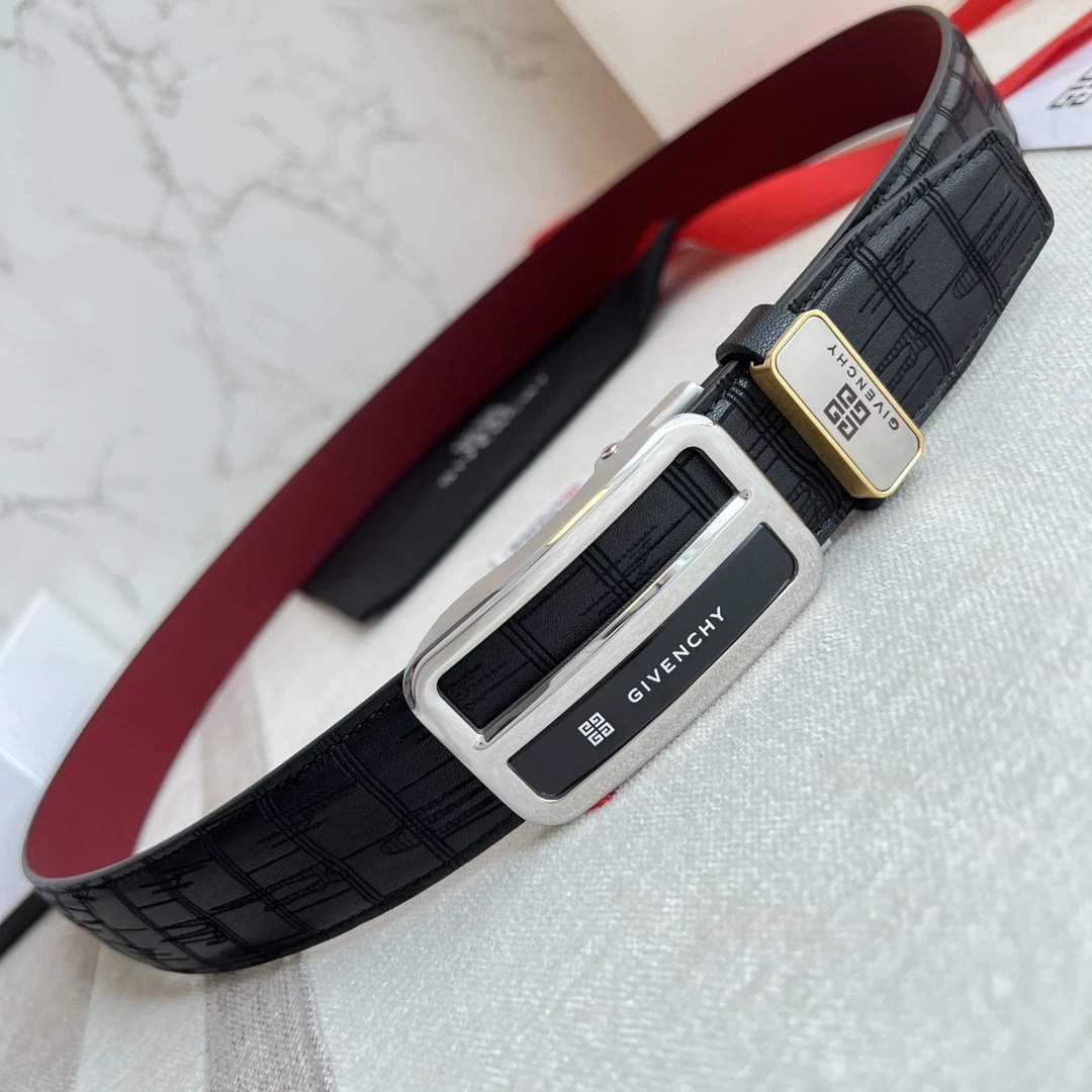 Givenchy 4G Logo Buckle Belt Black Leather Belt - 10