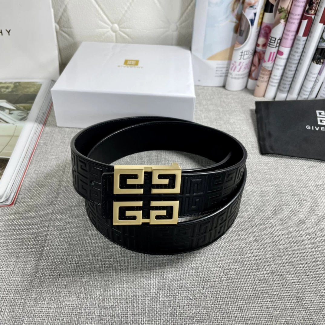Givenchy 4G Logo Buckle Belt Black Leather Belt - 5