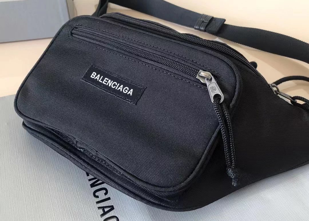 Balenciaga Hourglass Crumpled Leather Black Duffle Bag - 9