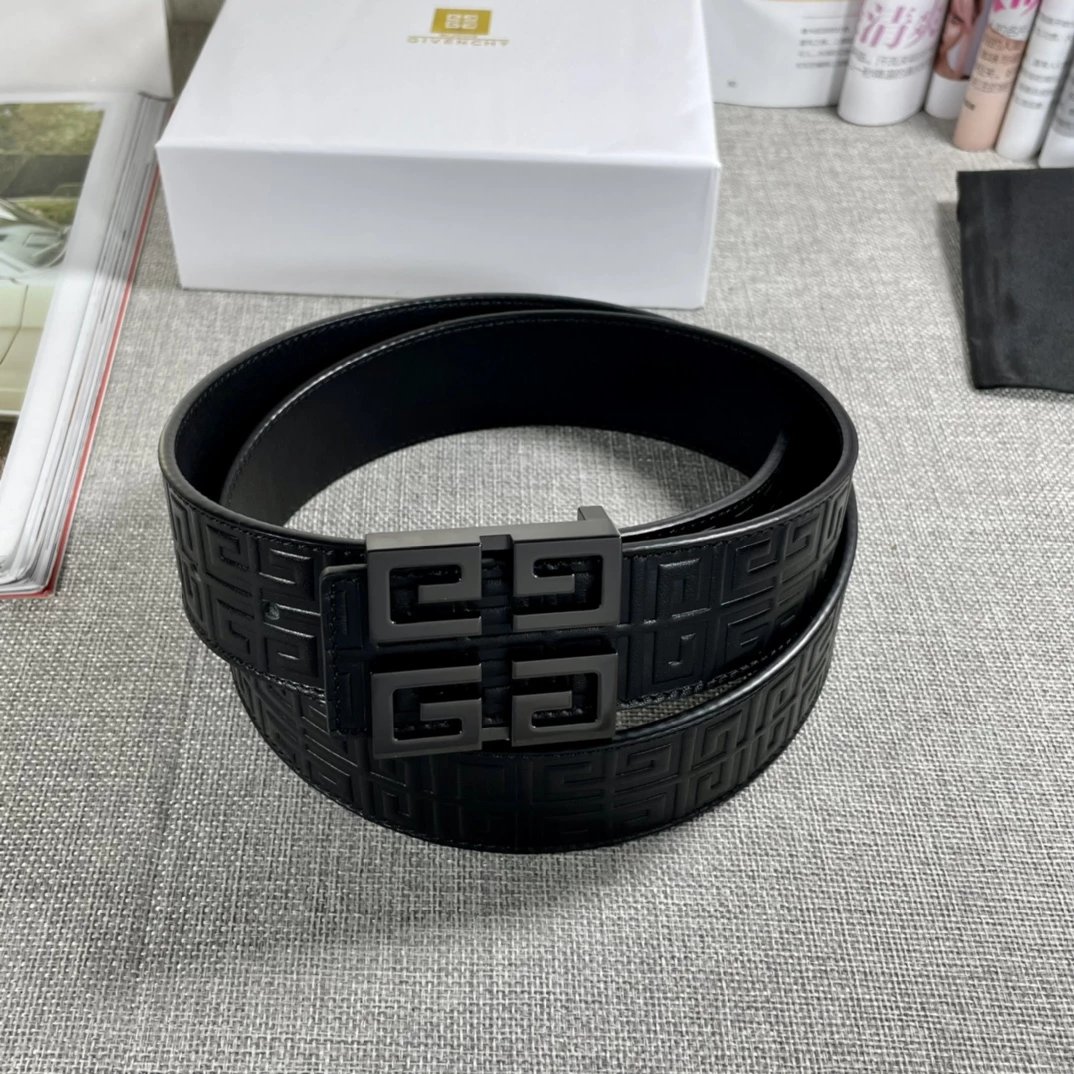 Givenchy 4G Logo Buckle Belt Black Leather Belt - 4