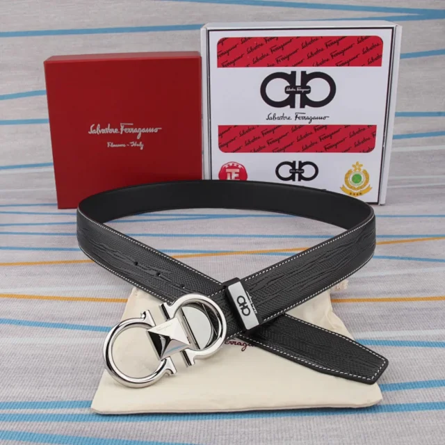 Salvatore Ferragamo Belts Reversible Leather Gancini Buckle Belt product detail image 10