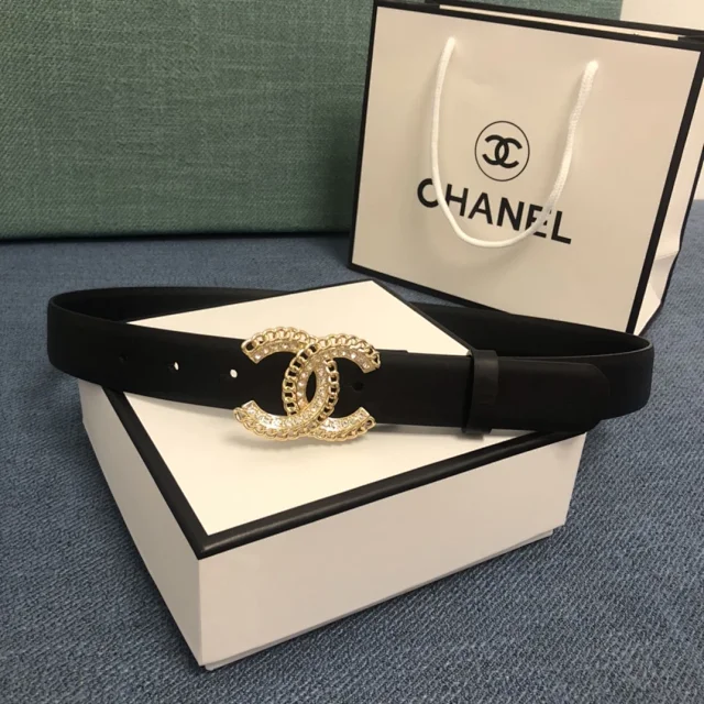 Chanel Belts Rhinestone Double-C Buckle Belt product detail image 3