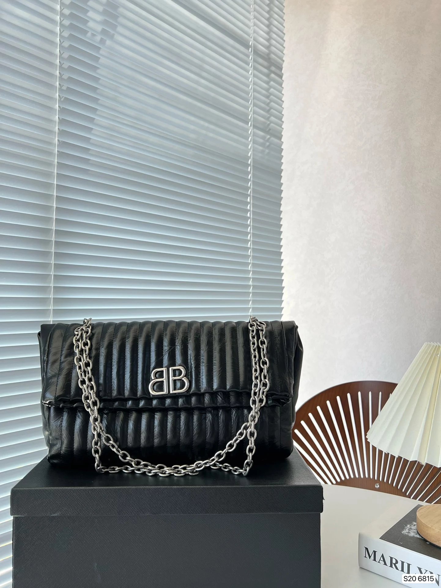Balenciaga Hourglass Mini Black Quilted Chain Bag Shoulder Bags - 13