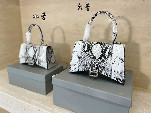Balenciaga Handbags Hourglass crocodile-embossed top-handle bag product detail image 1