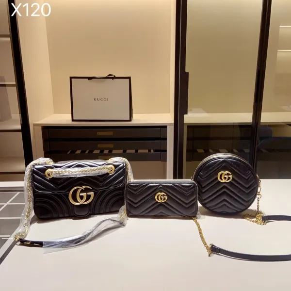 Gucci GG Marmont Canvas Set Beige Monogram Bag Collection Handbags - 11