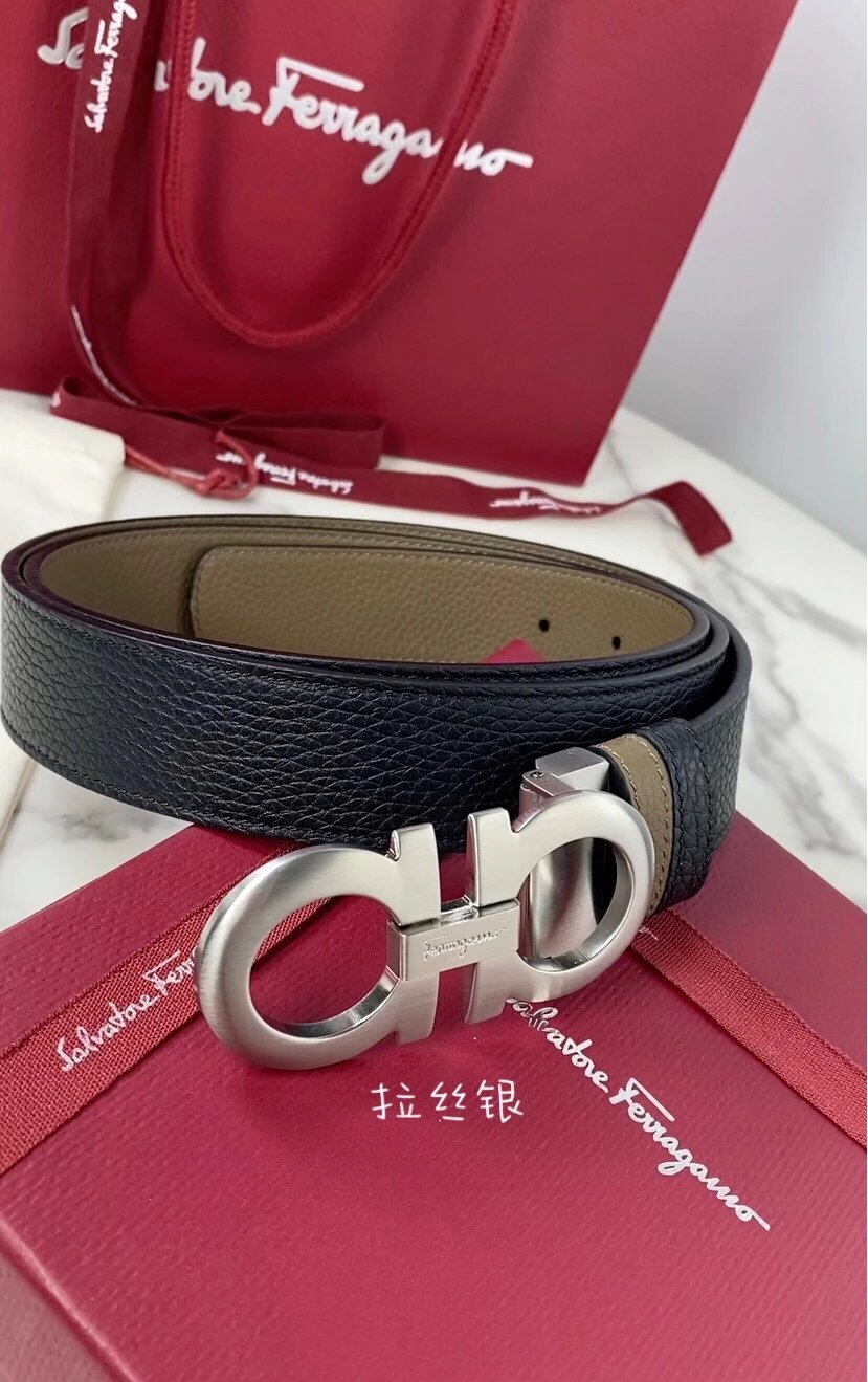 Salvatore Ferragamo Gancini Buckle Black Leather Belt - 15