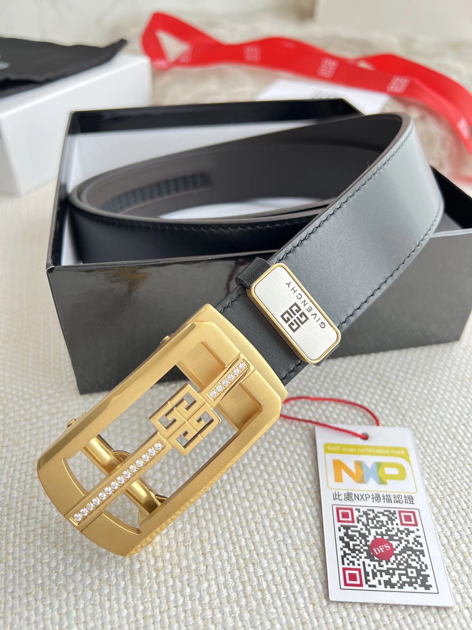 Givenchy 4G Logo Buckle Belt Black Leather Belt - 3