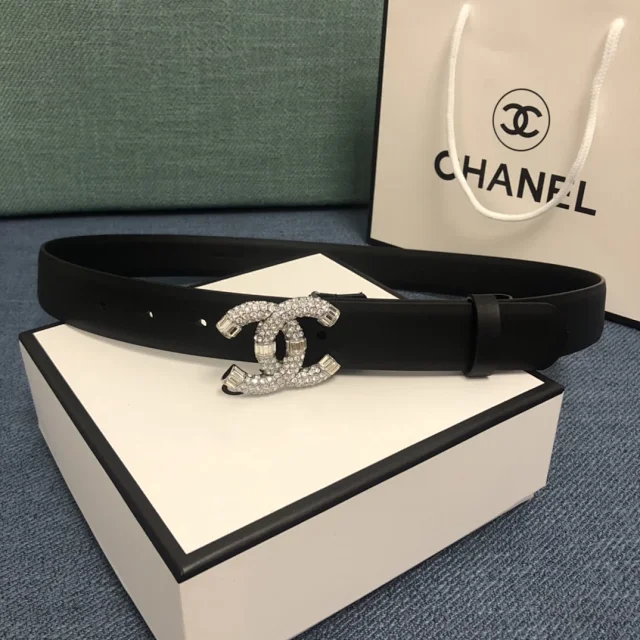 Chanel Belts Rhinestone Double-C Buckle Belt product detail image 1