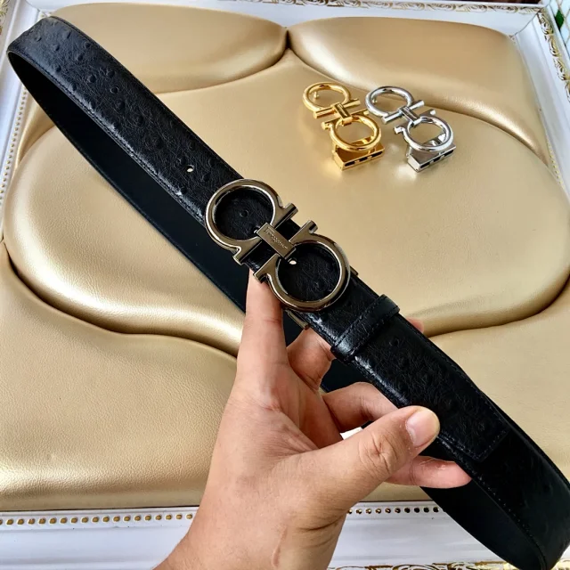 Ferragamo Belts Gancini double-ring buckle belt product detail image 1