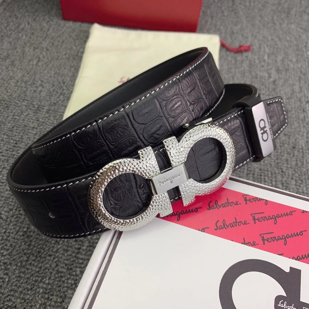 Salvatore Ferragamo Gancini Double G Buckle Tan Leather Belt - 6