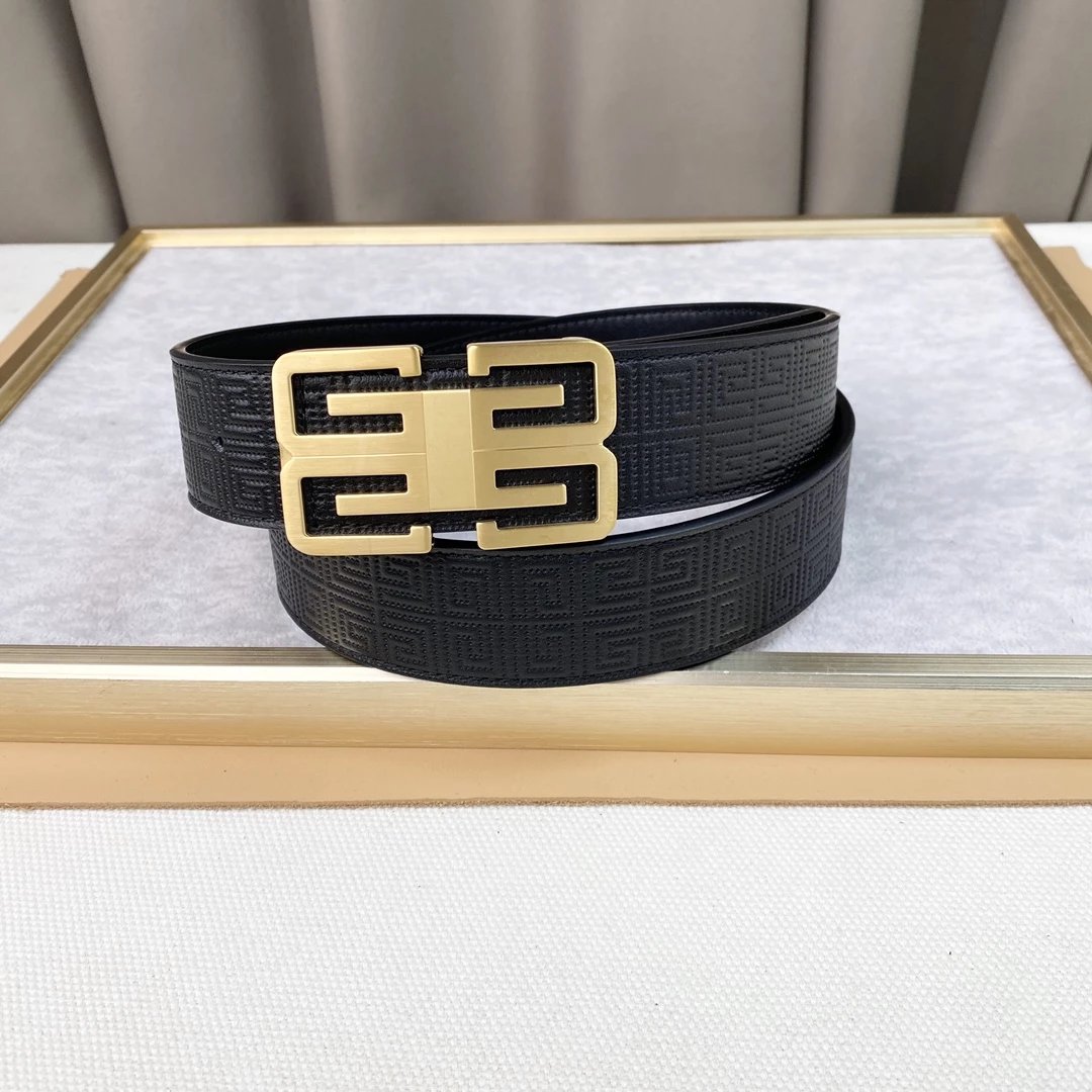 Givenchy 4G Logo Buckle Belt Black Leather Belt - 13