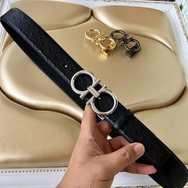 Ferragamo Belts Gancini double-ring buckle belt product detail image 3