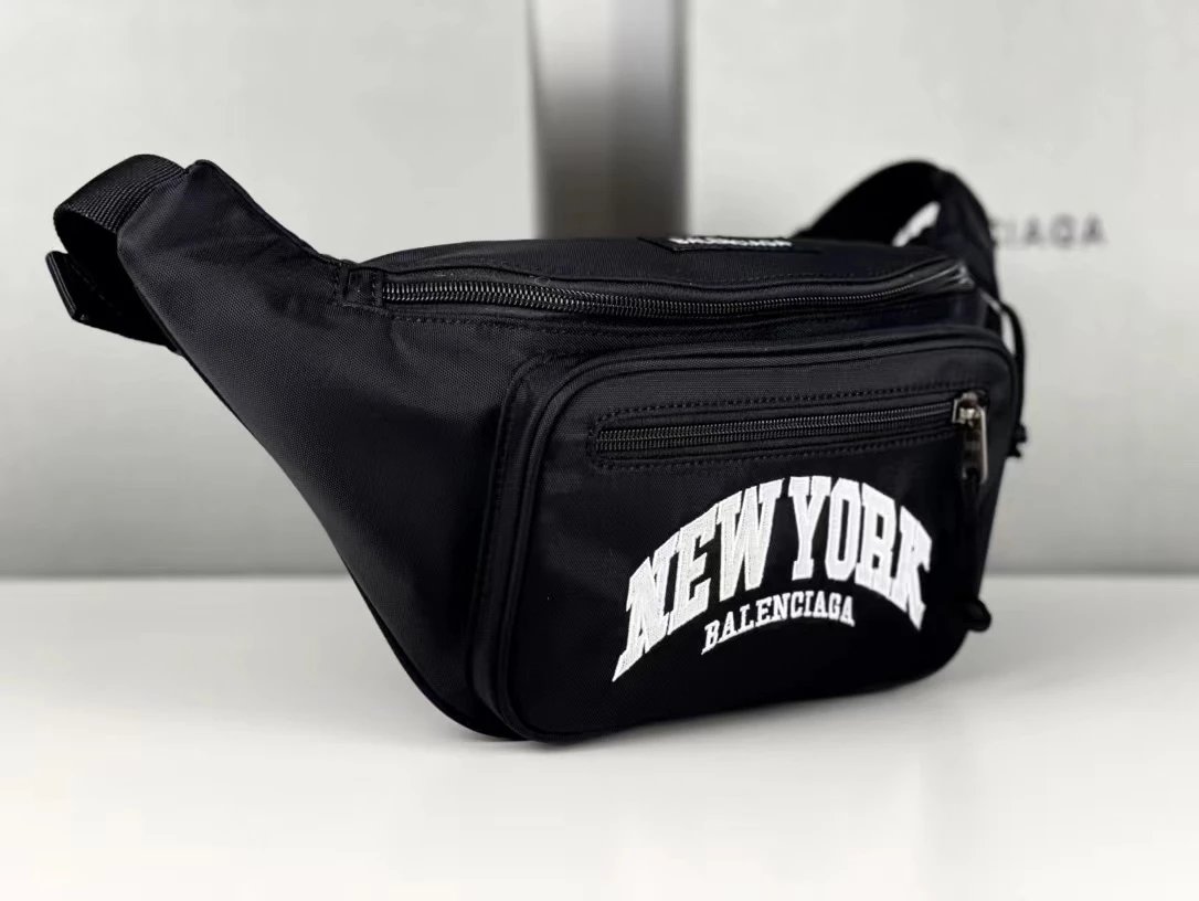 Balenciaga Hourglass Crumpled Leather Black Duffle Bag - 7