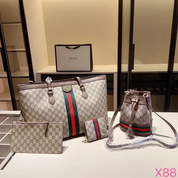 Gucci GG Marmont Canvas Set Beige Monogram Bag Collection Handbags - 15