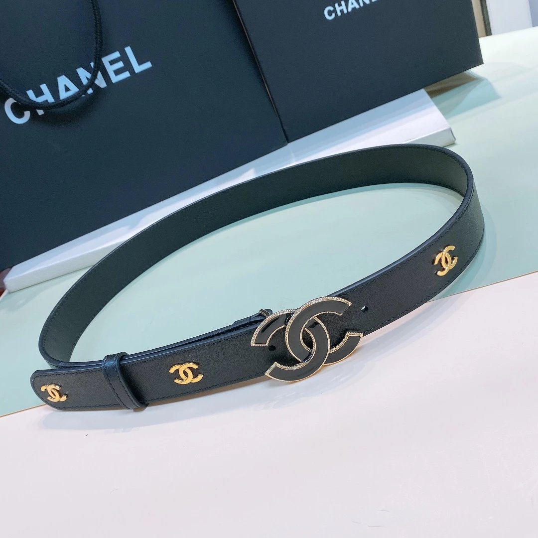 Chanel CC Logo Belt Pink Leather Belt - 2