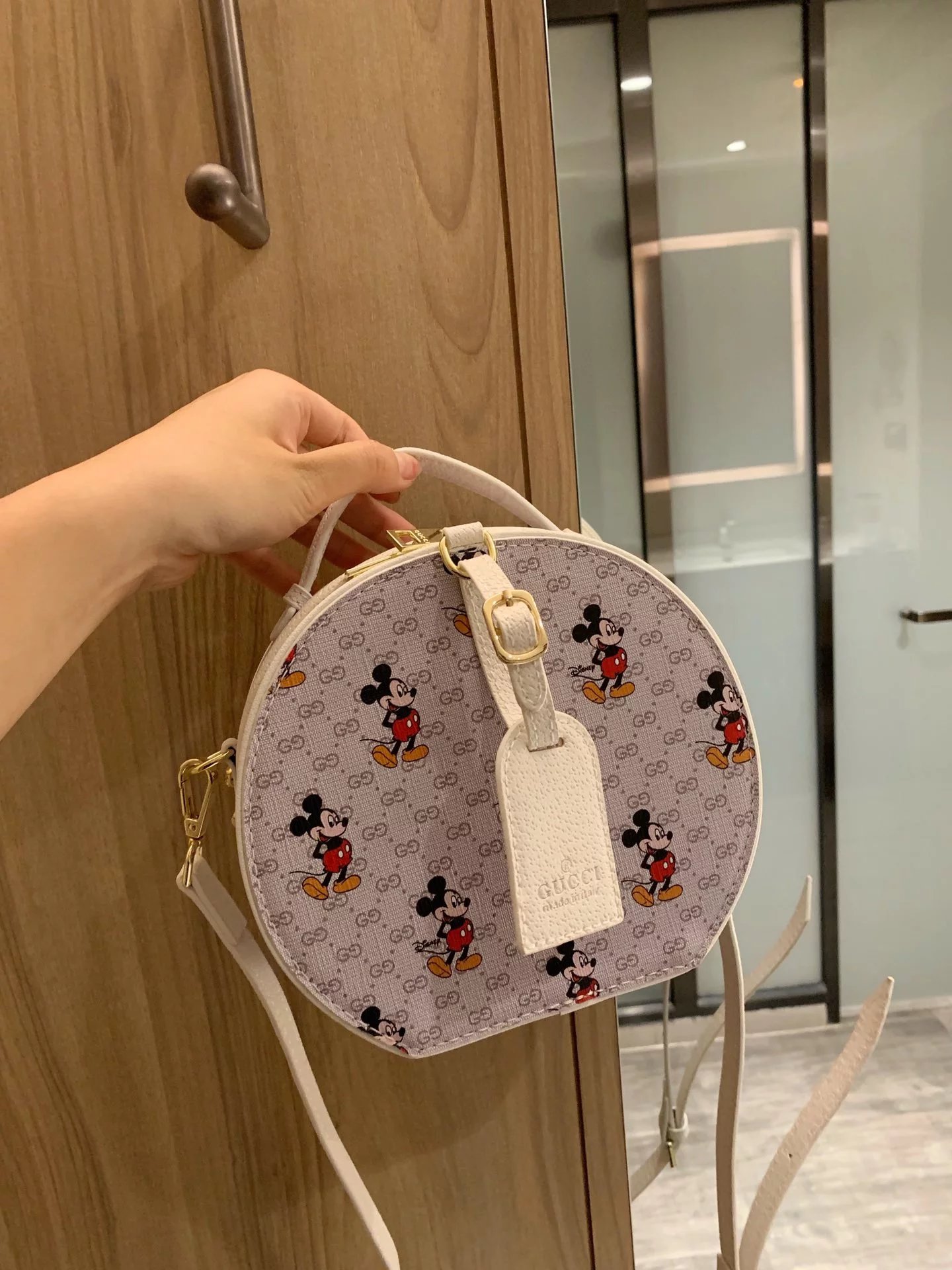Gucci x Disney Mickey Mouse Round Shoulder Bag Brown - 13