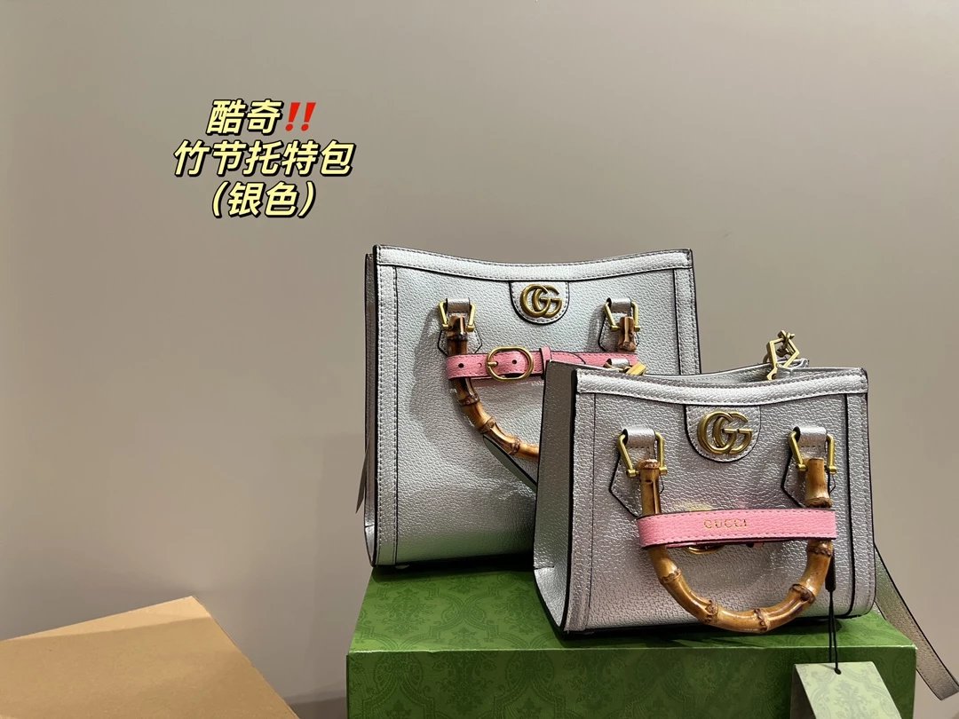 Gucci GG Marmont Tote Bag Beige and Gray Monogram Canvas Handbag - 7