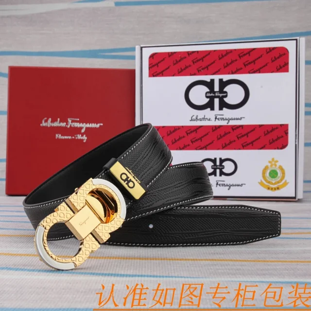 Salvatore Ferragamo Belts Reversible Leather Gancini Buckle Belt product detail image 7