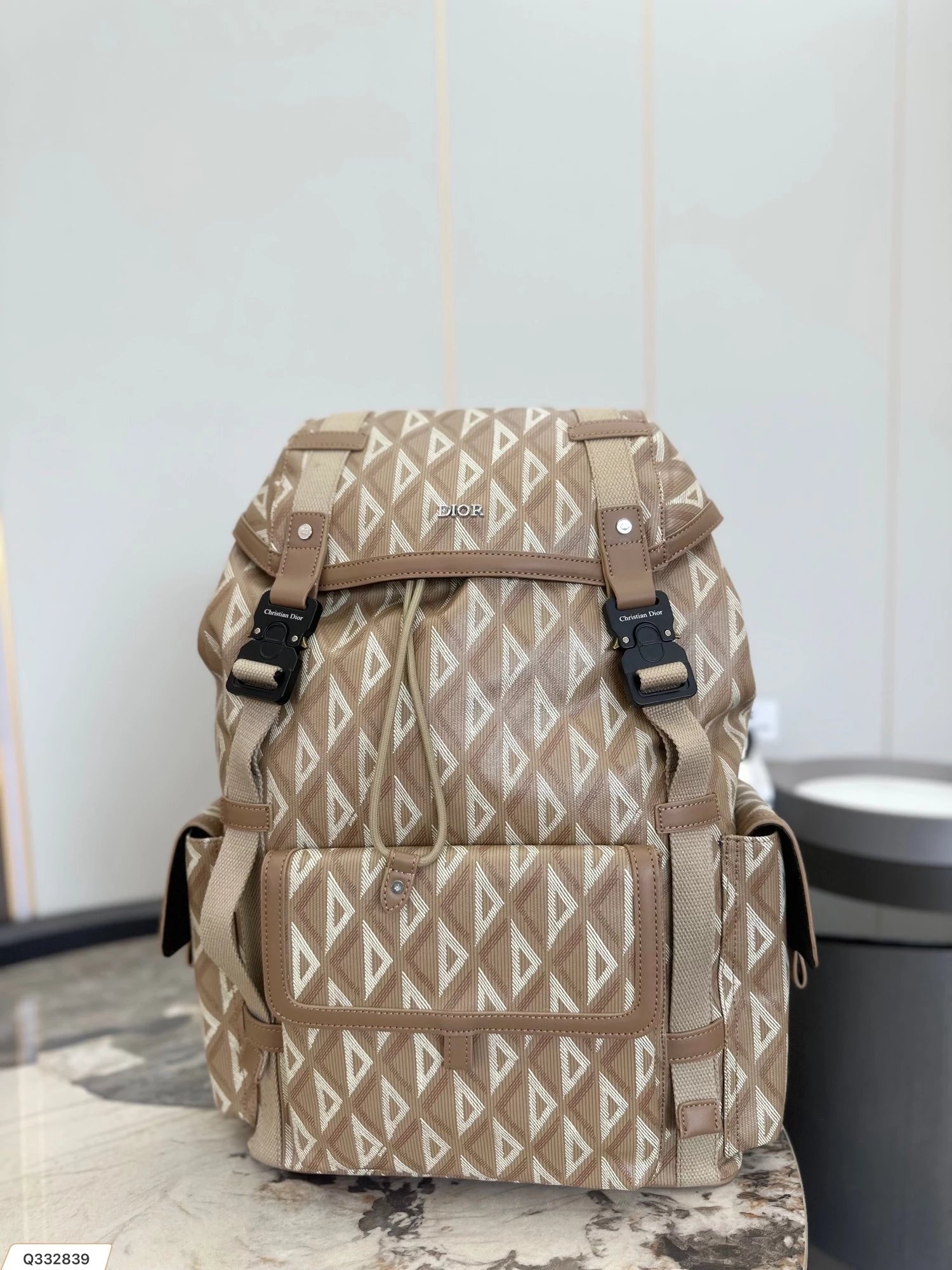 Dior Oblique Monogram Canvas Mini Backpack Beige Navy - 15