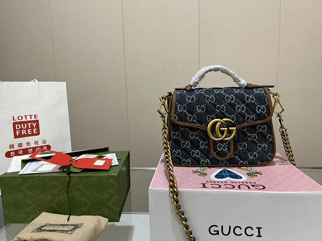 Gucci Crossbody Bags Top-handle flap bag with chain strap and Double G hardware product detail image 8