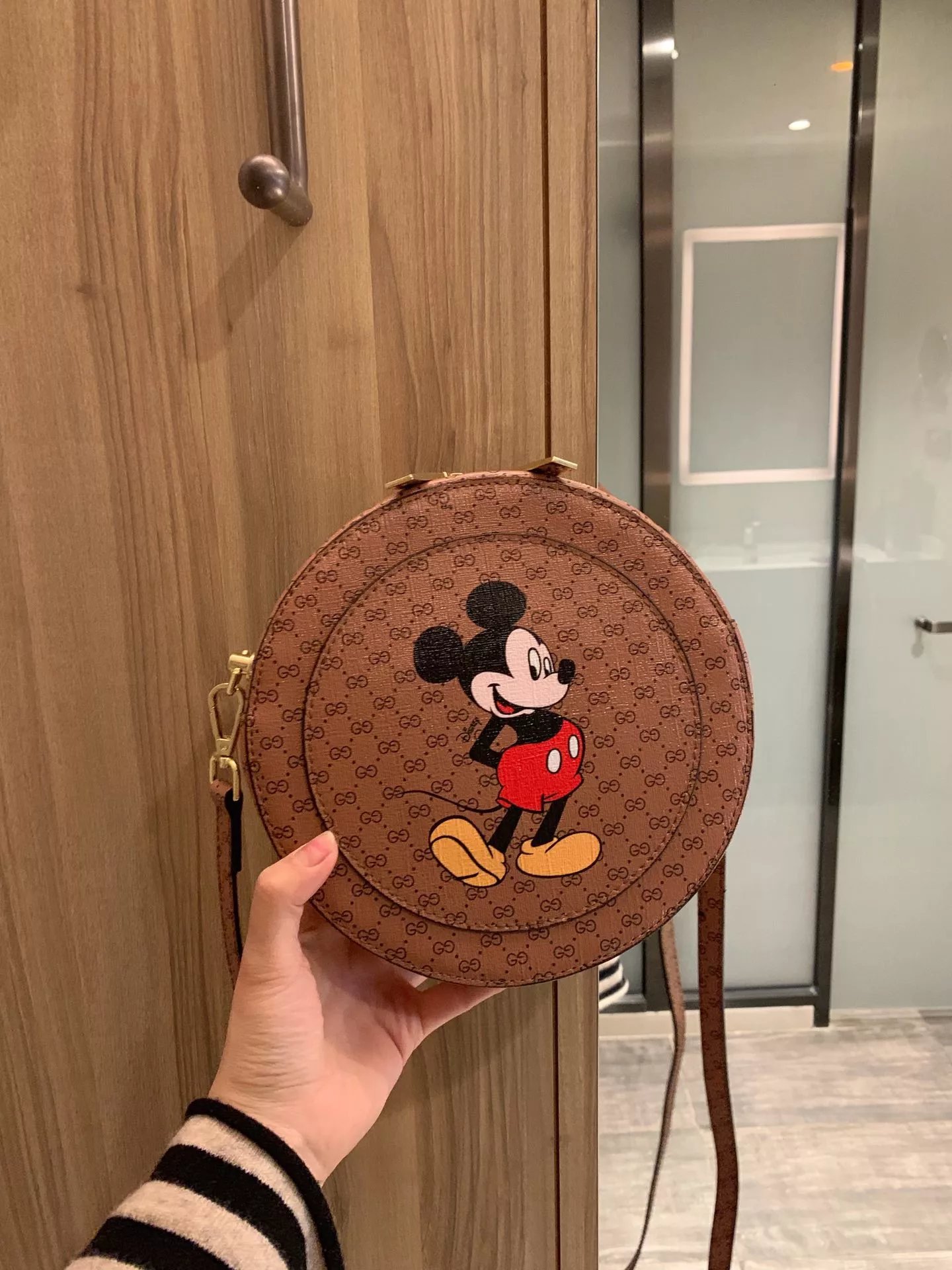 Gucci x Disney Mickey Mouse Round Shoulder Bag Brown - 11