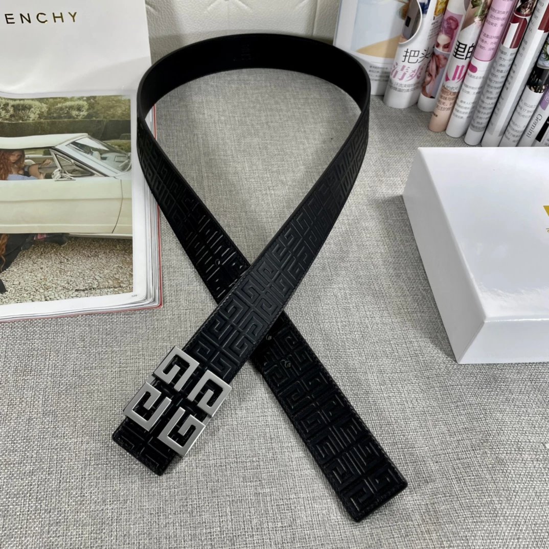 Givenchy 4G Logo Buckle Belt Black Leather Belt - 6