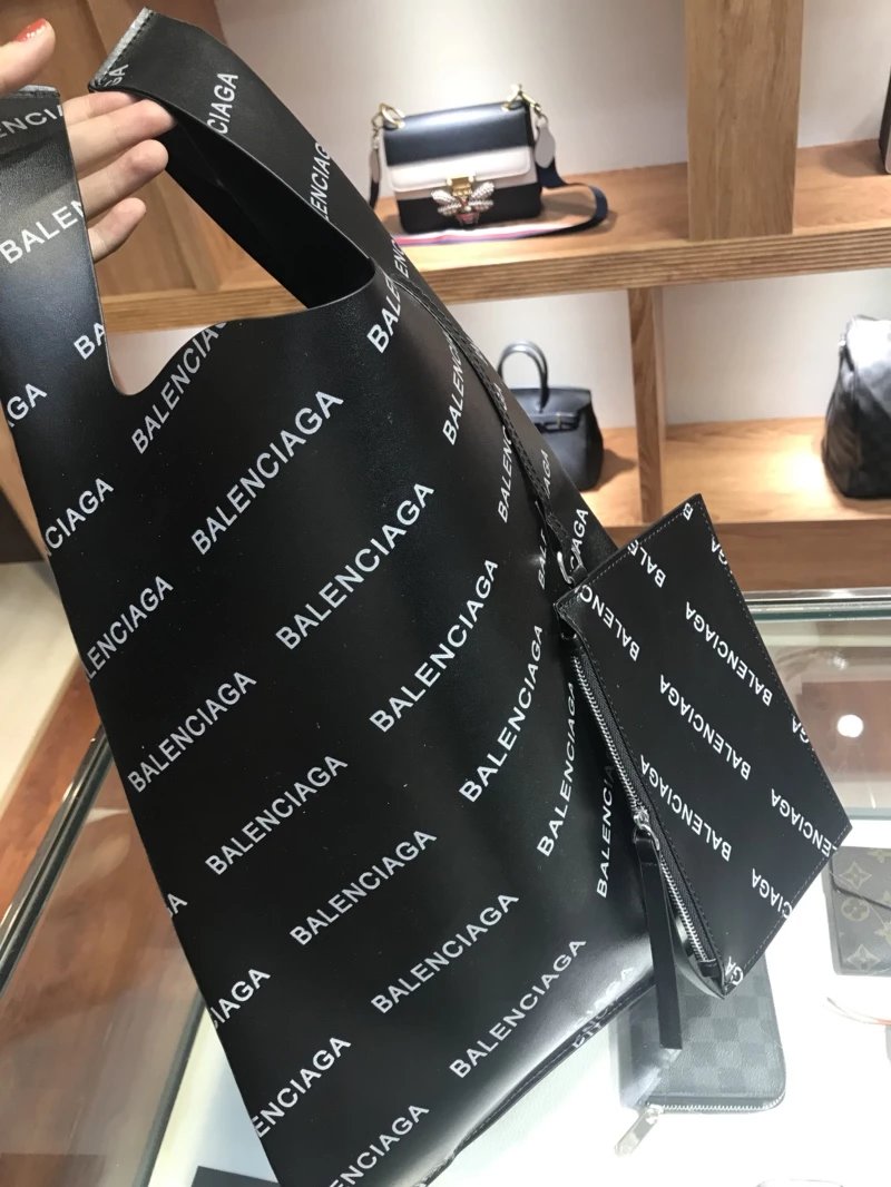 Balenciaga x Gucci Boston Bag Gray Graffiti Print Duffle Bag - 4