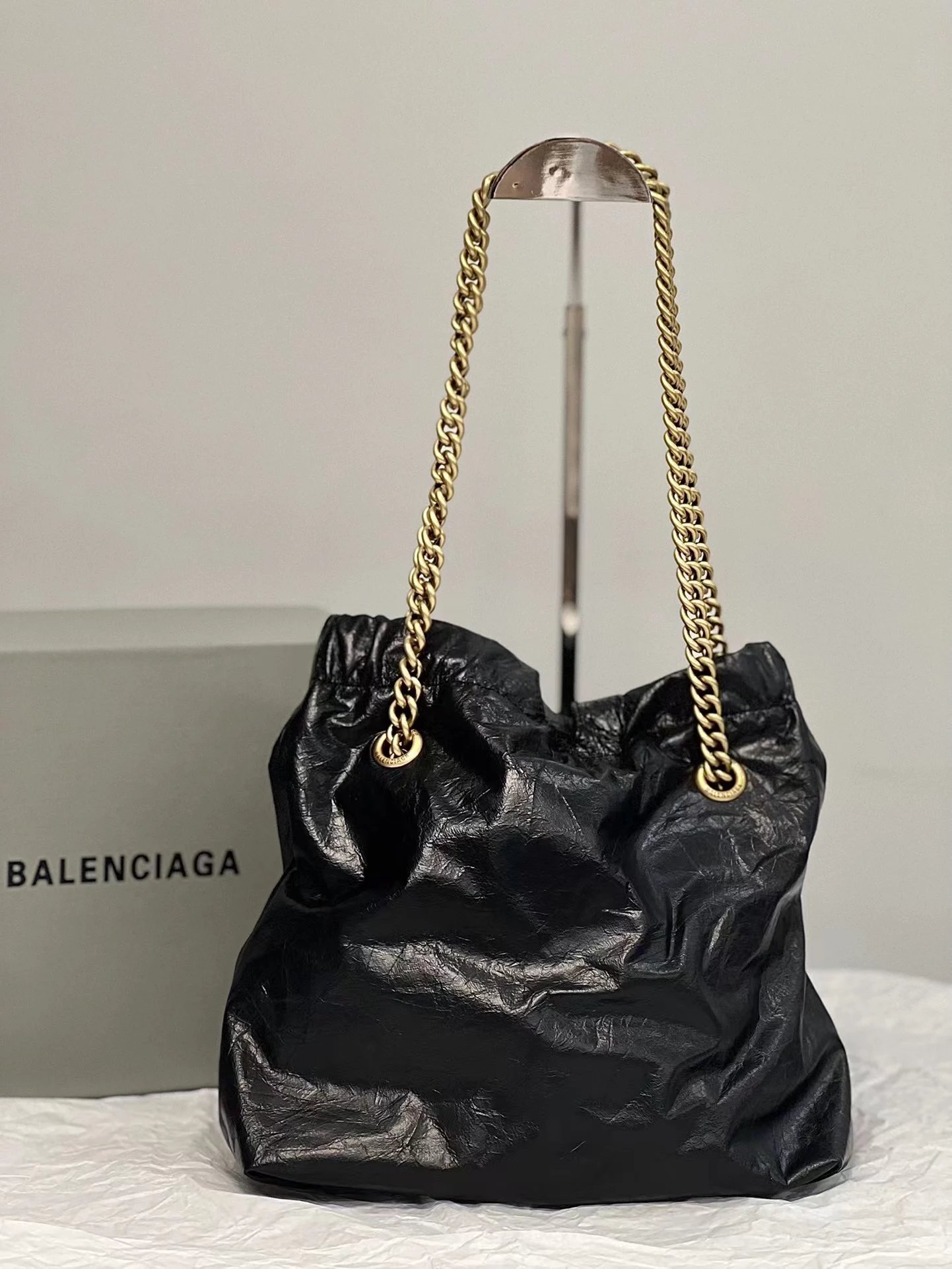 Balenciaga Hourglass Mini Black Quilted Chain Bag Shoulder Bags - 11
