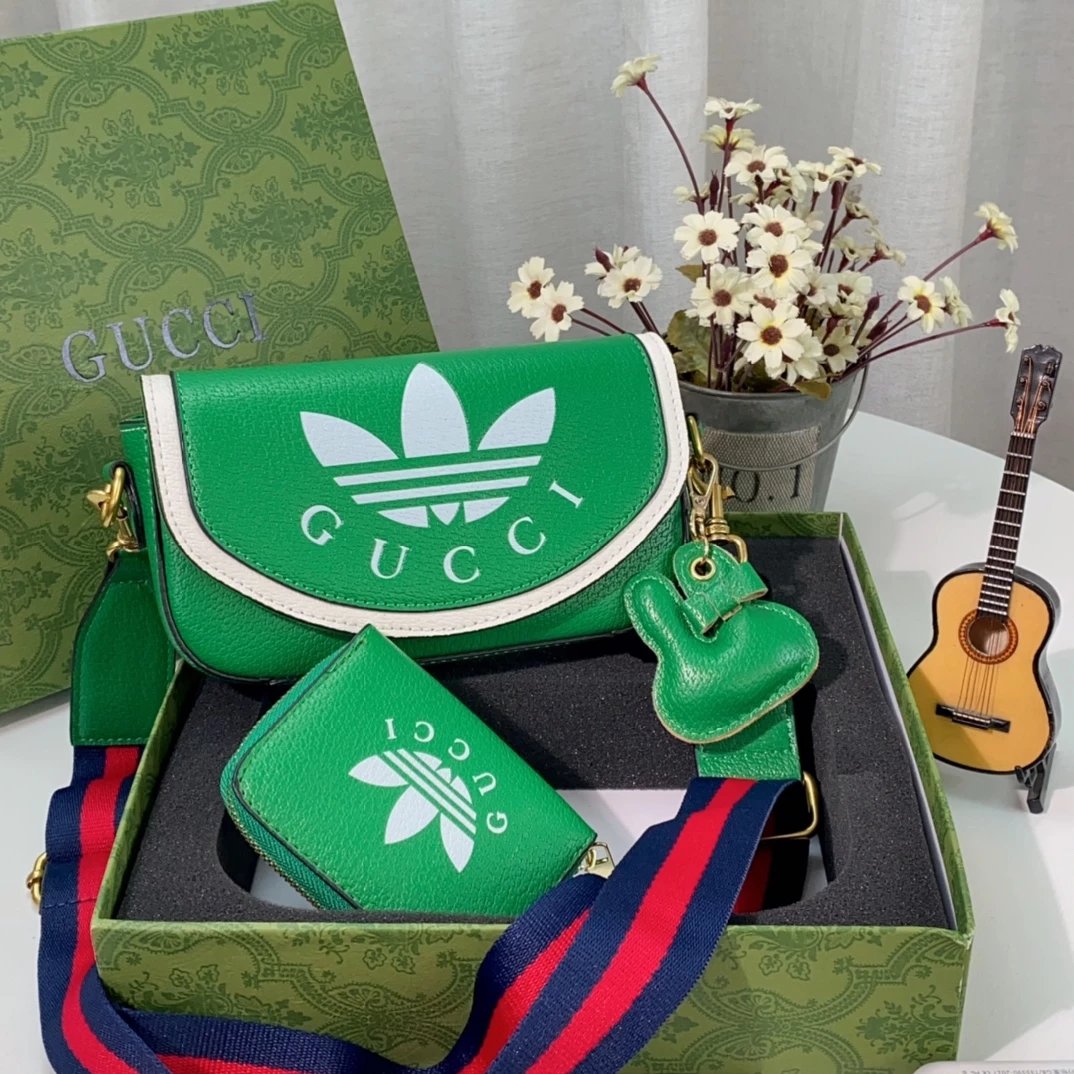 Gucci GG Marmont Mini Backpack and Wallet Set Beige Canvas with Red-Green Web - 13
