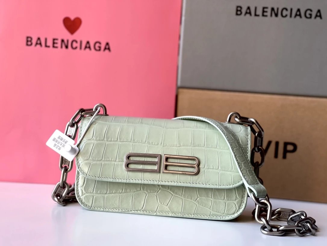 Balenciaga Hourglass Crumpled Leather Black Duffle Bag - 2