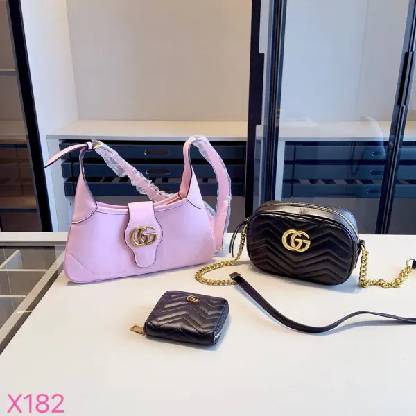 Gucci GG Marmont Canvas Set Beige Monogram Bag Collection Handbags - 8