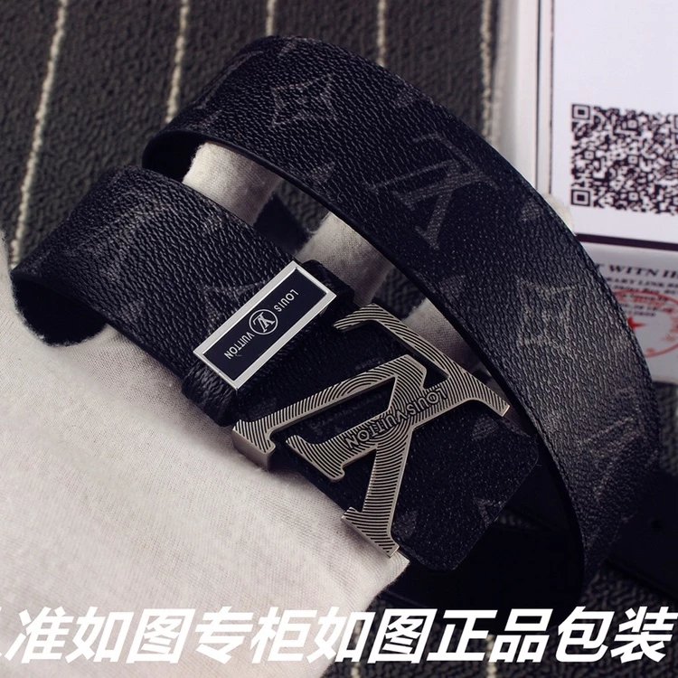 Louis Vuitton LV Initiales Belt Black Monogram Leather Belt - 6