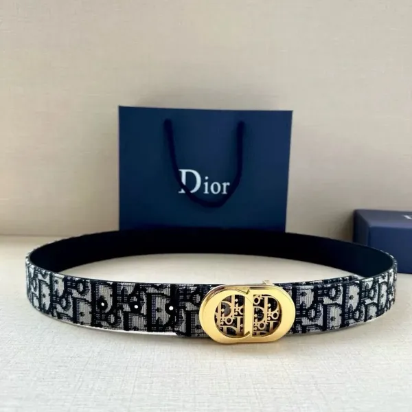 Dior Oblique Canvas Belt Black and Beige - 16