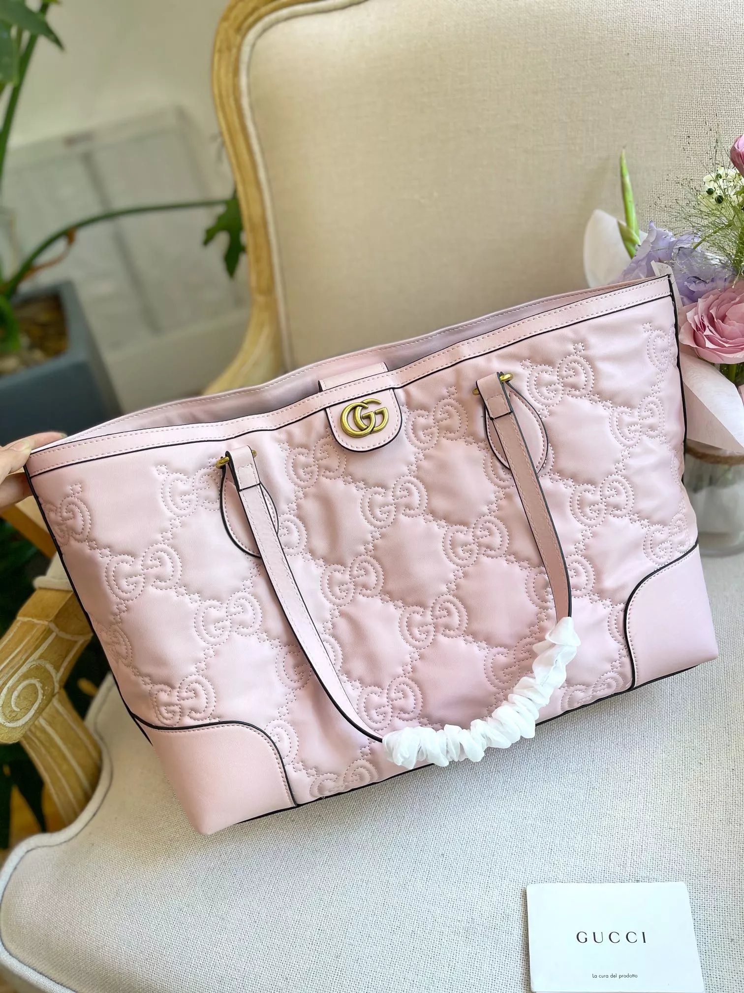 Gucci Mini Marmont Crystal-Embellished Beige Tote Bag - 5