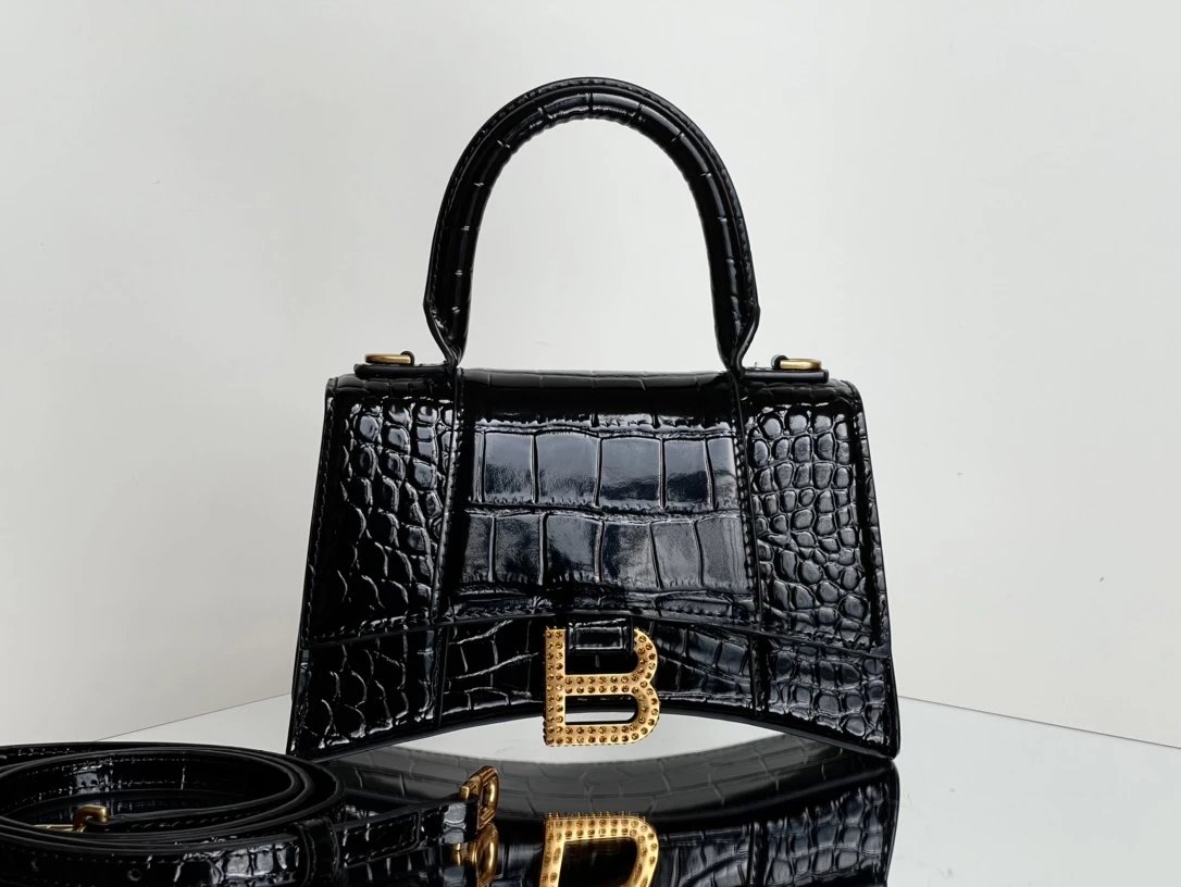Balenciaga Hourglass Mini Black Quilted Chain Bag Shoulder Bags - 15