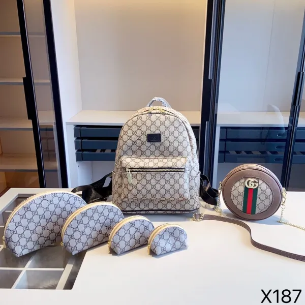 Gucci GG Marmont Canvas Set Beige Monogram Bag Collection Handbags - 3