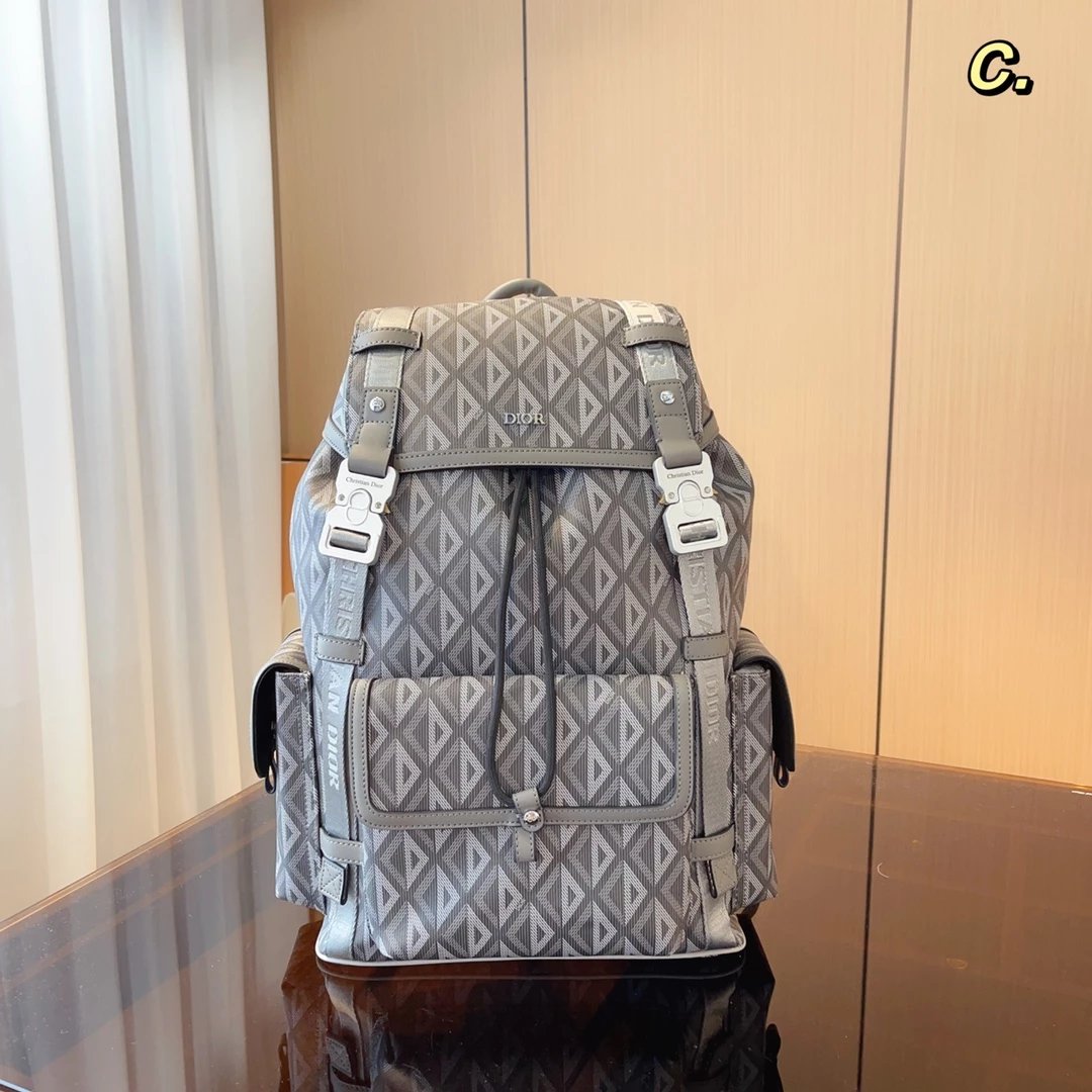 Dior Oblique Monogram Canvas Mini Backpack Beige Navy - 6