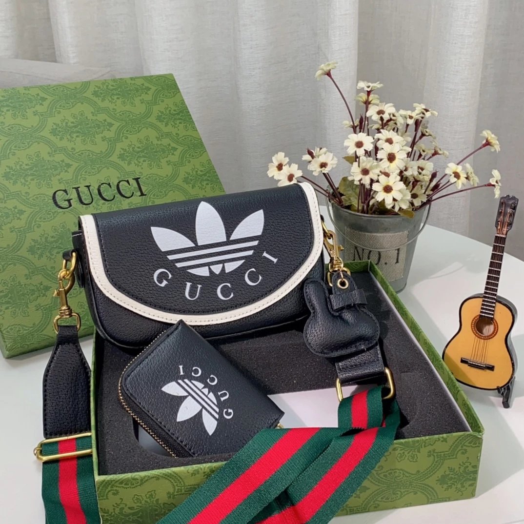 Gucci GG Marmont Mini Backpack and Wallet Set Beige Canvas with Red-Green Web - 14